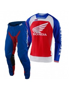 CONJUNTO TROY LEE DESIGNS 2021 SE PRO AIR BOLDOR HONDA - AZUL / VERMELHO